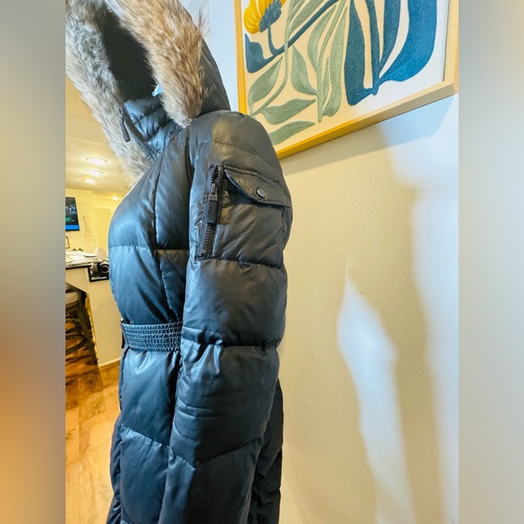 Andrew Marc Black Puffer Coat with Fur Trim - Picture 8 of 11